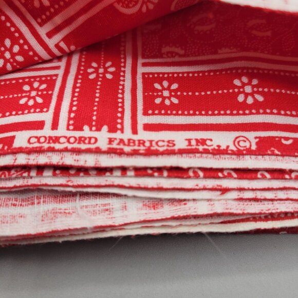 Concord Fabrics Inc Red and White Panels Cotton Fabric 3 Yards 44" Wide - Picture 5 of 5